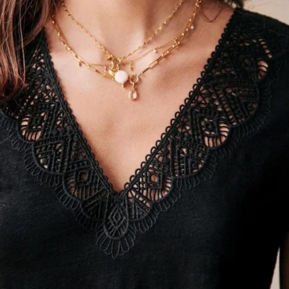 Sezane Black Elea T-shirt size XS
